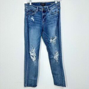 Judy Blue Distressed Boyfriend Jeans - Blue